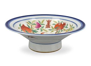 Chinese Famille Rose Stem Bowl w/ Fruit, Tongzhi P