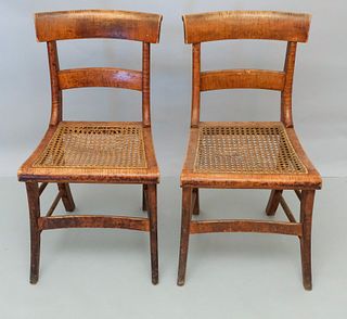 2 Empire Tiger Maple Saber Leg Chairs