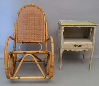Thonet Bentwood Rocking Chair & Painted Side Table