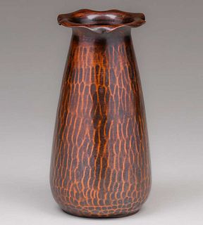 Roycroft Hammered Copper Flared Vase c1920s