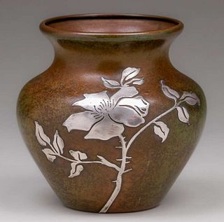 Heintz Sterling on Bronze Vase c1915