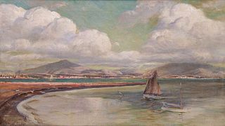 Jules Mersfelder Painting SF Bay & Mt Tamalpais c1920s