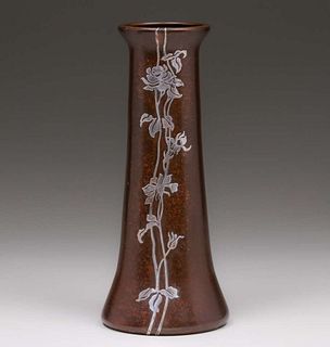 Heintz Sterling on Bronze #3708c Tall Vase c1915