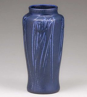 Rookwood Pottery Matte Blue Tulip Vase 1923