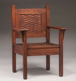 Indian Splint Furniture Co Adirondack Armchair c1910