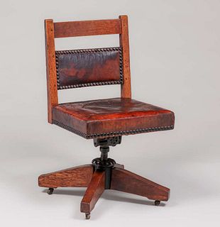 Gustav Stickley Swivel Chair c1910