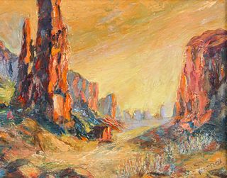 Henry Edward Mattson  Southwest Sunset Painting