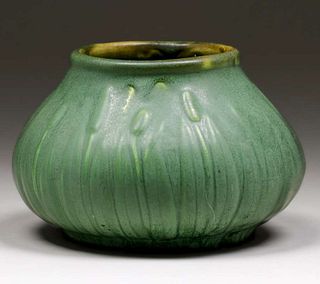 Hampshire Pottery Cattail Vase c1910