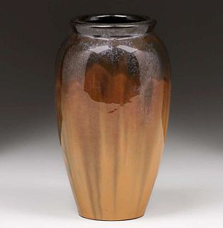 Fulper Pottery Orange Flambe Vase c1910s