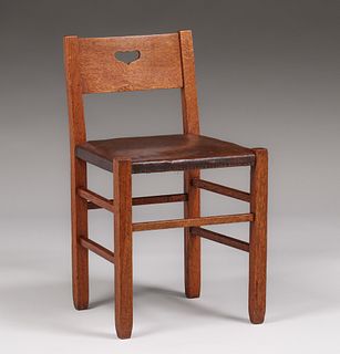 Stickley Brothers Heart Cutout Handle Vanity Chair c1905