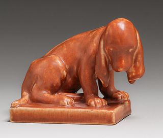 Rookwood Pottery #2998 Dog Paperweight 1930