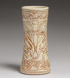 Weller Ivory Corseted Vase c1920s