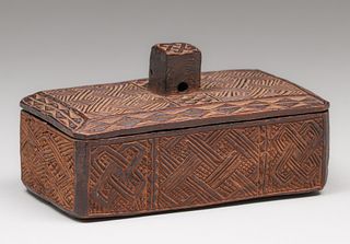 Vintage Indonesian Hand Carved Box c1930s