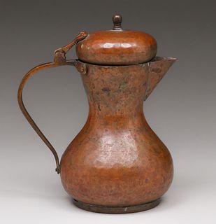 Russian Arts & Crafts Hammered Copper Pitcher c1910