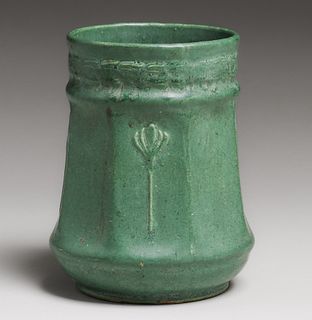 Zanesville Stoneware Matte Green Vase c1910