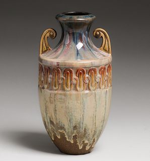Fulper #538 Two-Handled Flambe Vase c1910