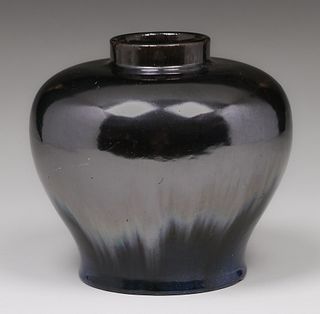 Fulper Pottery Mirror Black Vase c1910s