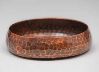 Early Craftsman Studios Hammered Copper Bowl c1920s