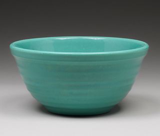 Bauer #18 Ringware Turquoise Bowl c1920s