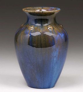 Fulper PotteryÂ Blue Flambe Vase c1910s