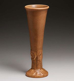 Tall Rookwood Pottery #2010 Matte Brown Vase 1922