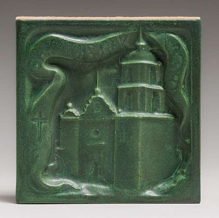 CA China Products Co(CCPCo) Matte Green Mission Tile c1911-1917