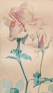 William S. Rice Floral Watercolor c1910s