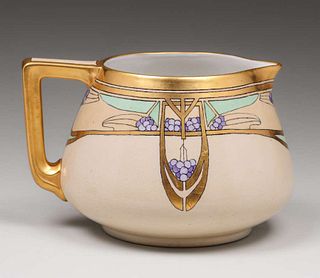 American Hand-Decorated Limoges Porcelain Pitcher 1927