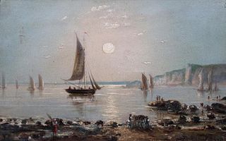 Gerarda Hermina Marius-Eraud Dutch Painting "Ships at Harbor" c1900
