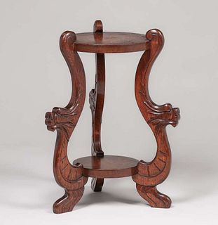 Michigan Chair Co #356 Dragon Carved Plant Stand c1905
