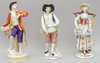 Lot of 3 Dresden Porcelain Figurines