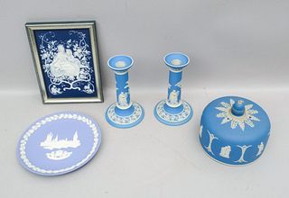 Wedgwood Cheese dome and Pair of Candlesticks