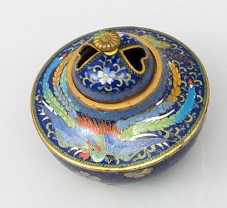 Japanese Cloisonne Incense Burner by Inaba