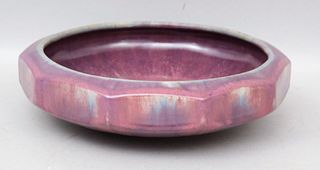 Fulper Art Pottery Flambe Violet Low Bowl