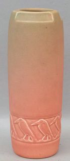 Rookwood Pink & Green 1815 Rook Vase C. 1919