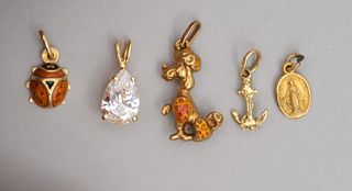 Group of 10K & 14K Gold Charms & Pendants