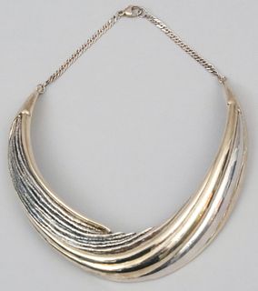 Sterling N.S. Bar-On Choker Necklace Modernist