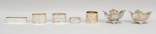 Group of Sterling Silver Napkin Rings and Salts