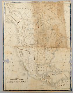 C.1830's Hand Drawn Map of North America