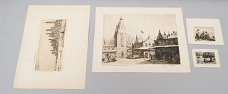 Harry Shokler, Group of 4 NYC Etchings