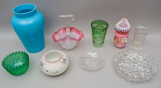 Lot of Victorian Cut and Colored Art Glass