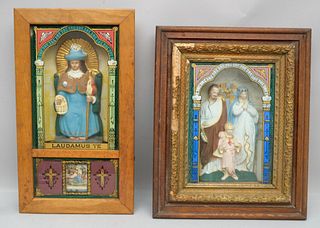 2 Framed Religious Dioramas
