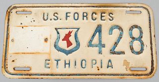 Ethiopia U.S. Forces Vehicle License Plate