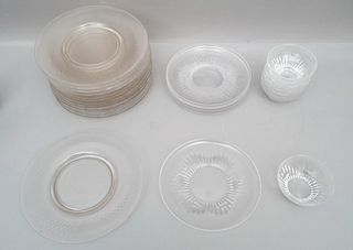 Group of Three Sets Cut Crystal Dinnerware