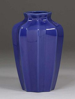 Gladding McBean Blue Porcelain Vase c1930s