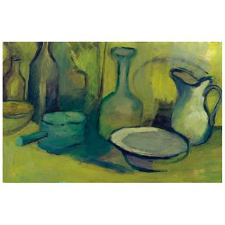 TOMÁS GÓMEZ ROBLEDO, Serie Cézanne, Firmado, Óleo sobre tela, 90 x 140 cm, Con certificado | TOMÁS GÓMEZ ROBLEDO, Serie Cézanne, Signed, Oil on canvas