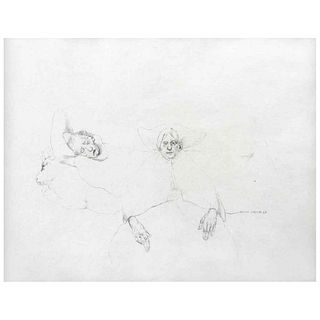 RAFAEL CORONEL, Sin título, Firmado y fechado 68, Lápiz de grafito sobre papel, 27 x 33.5 cm | RAFAEL CORONEL, Untitled, Signed and dated 68, Graphite