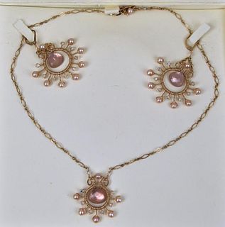 Halina Fuchs Gold Filled Necklace & Earring Suite