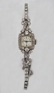 14K White Gold Ladies Hamilton Diamond Watch