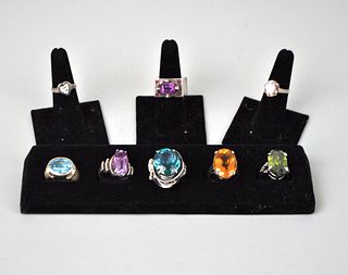 Group Eight Sterling & Stone Rings